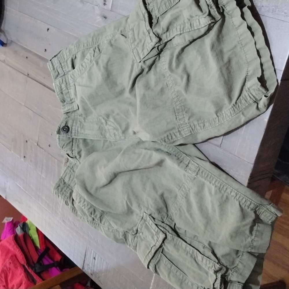 AMERICAN EAGLE SZ 29 OLIVE GREEN LONG STYLE CARGO SHORTS MENS TO - Picture 4 of 9